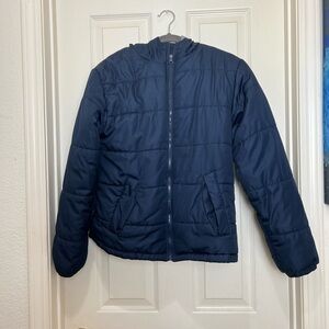 Kids puffer hooded jacket size XL 14/16